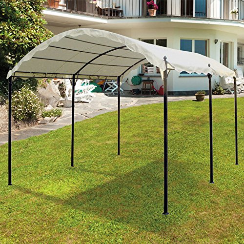 Savino Fiorenzo Gazebo Tunnel Metri 3x4 in Ferro e Metallo Nero Telo Ecr/ù per Esterno Trattamento antiruggine